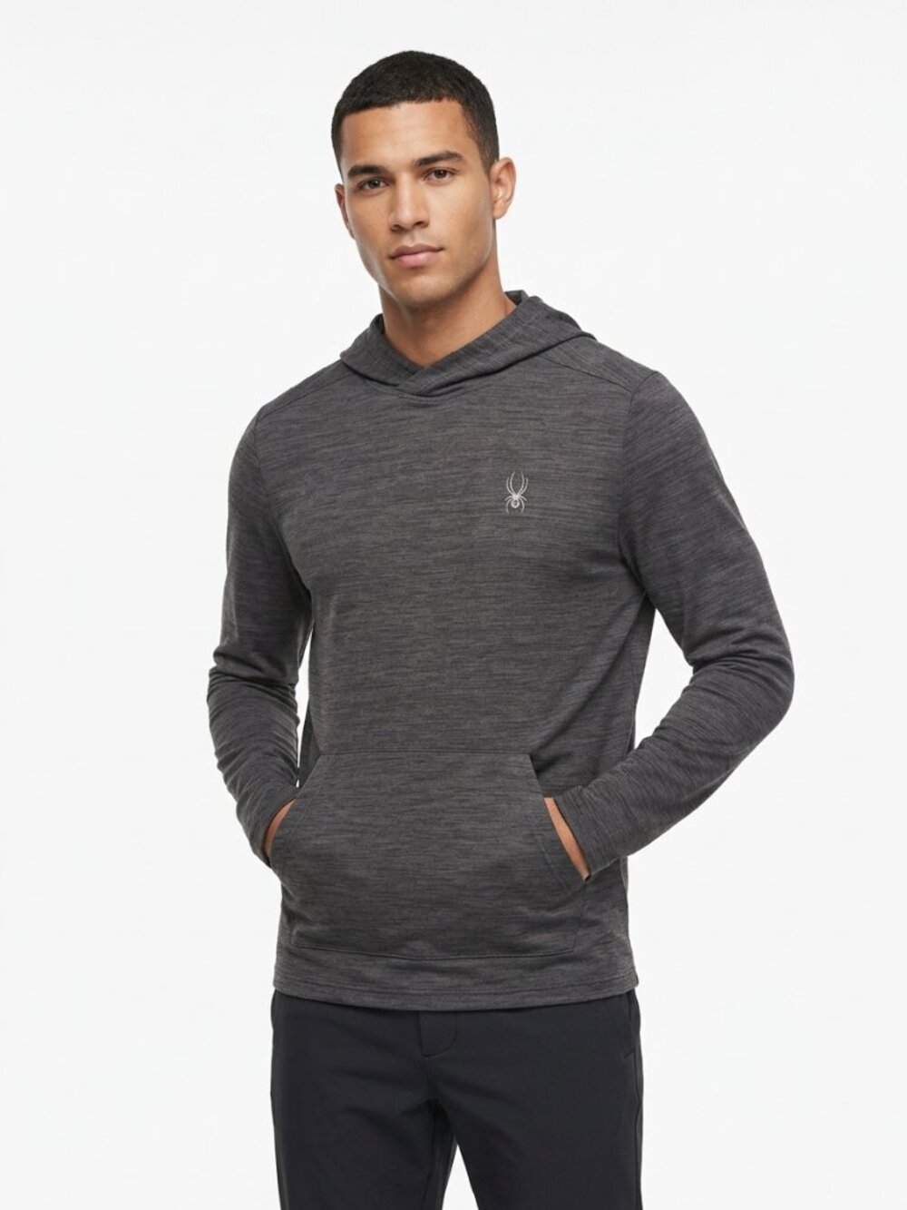 Spyder Men's Charcoal Heather Hooded Pullover Size L